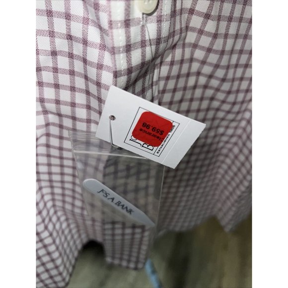 Jos A Bank Dress Button Down Shirt Reserve Tailored Fit Purple Check L - Picture 5 of 5